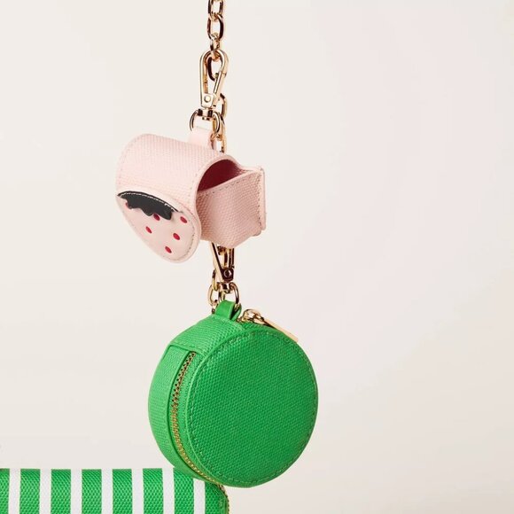 KATE SPADE x TARGET Stripe Mini Crossbody Bag Green & White WOC - Picture 5 of 12